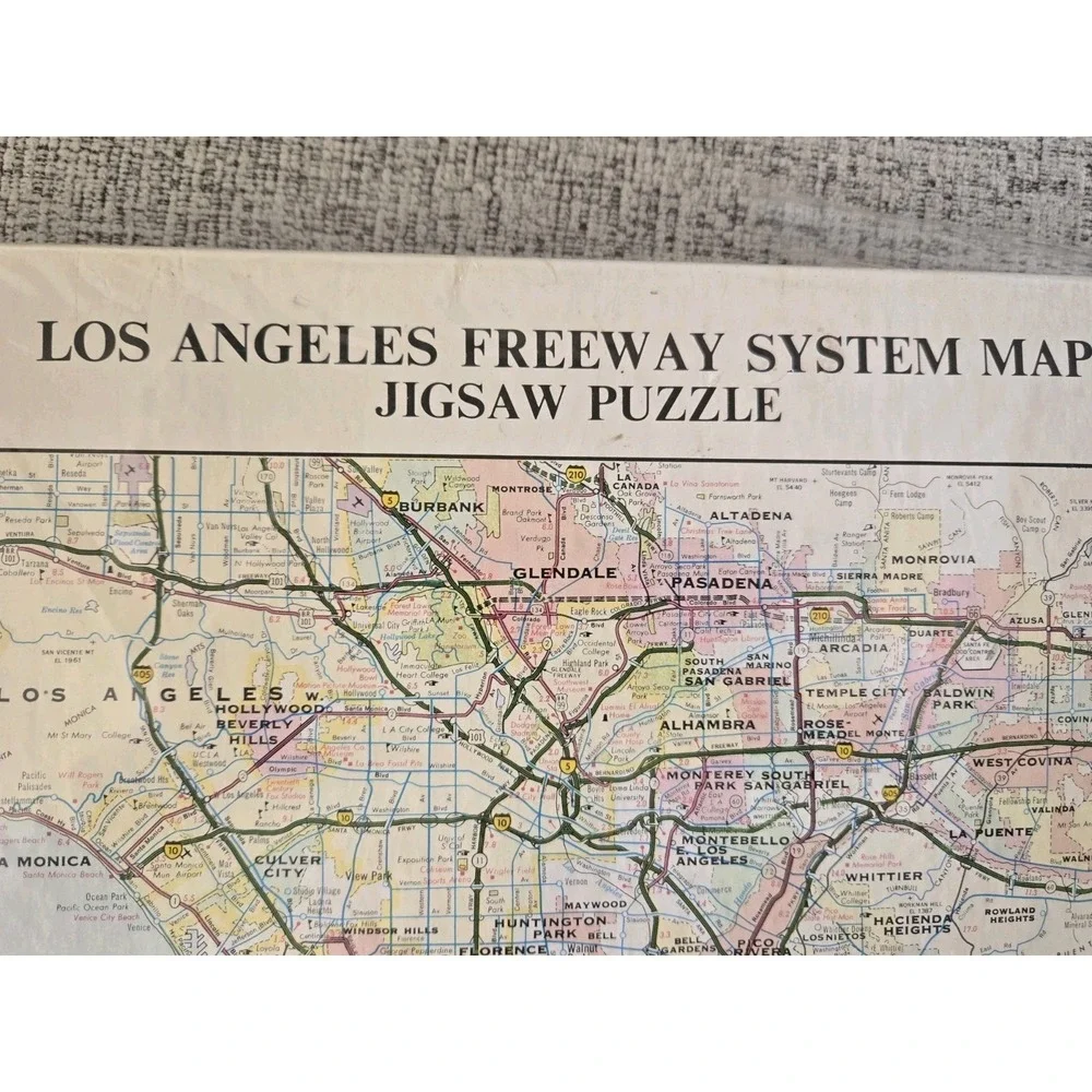 Vintage Los Angeles Freeway System Map 500 Pc Jigsaw‎ Puzzle Sealed Rand McNally